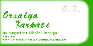 orsolya karpati business card
